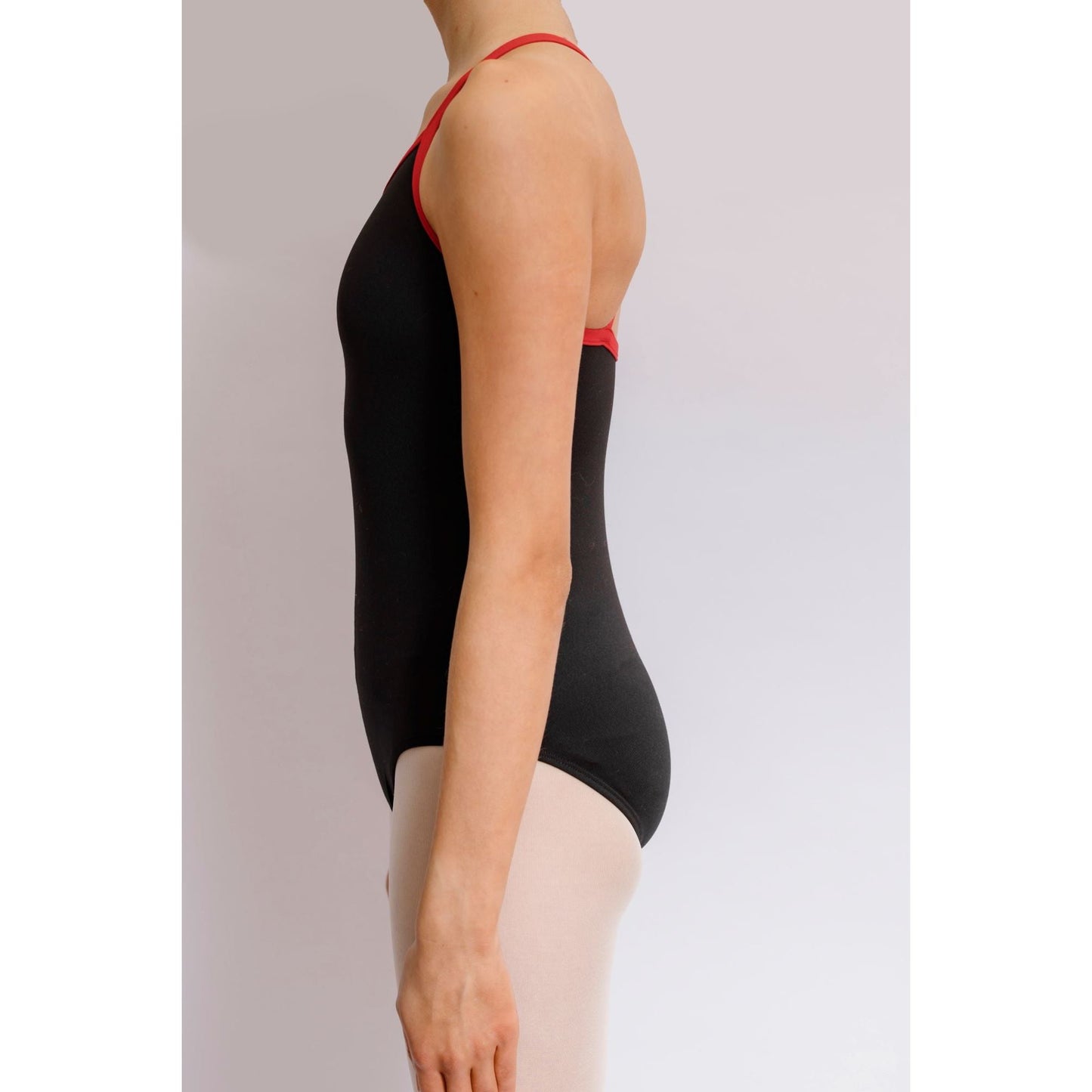 Maddison leotard with red detail